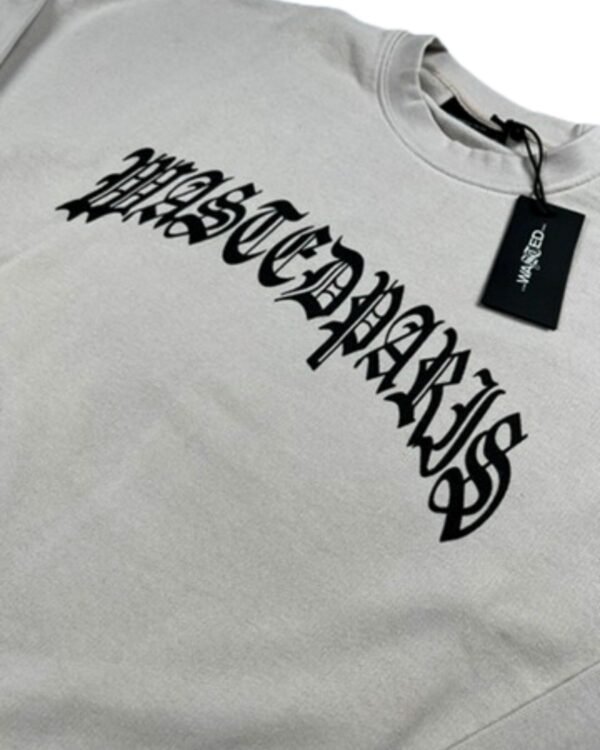 Felpa Wasted Paris WM Crewneck Kingdom Fog White dettaglio logo