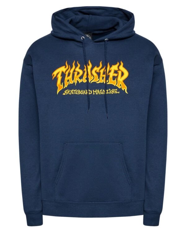 Felpa Thrasher Hoodie Fire Blu