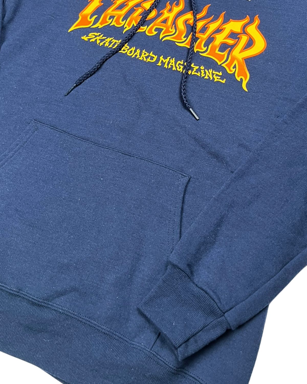 Felpa Thrasher Hoodie Fire Blu Dettaglio