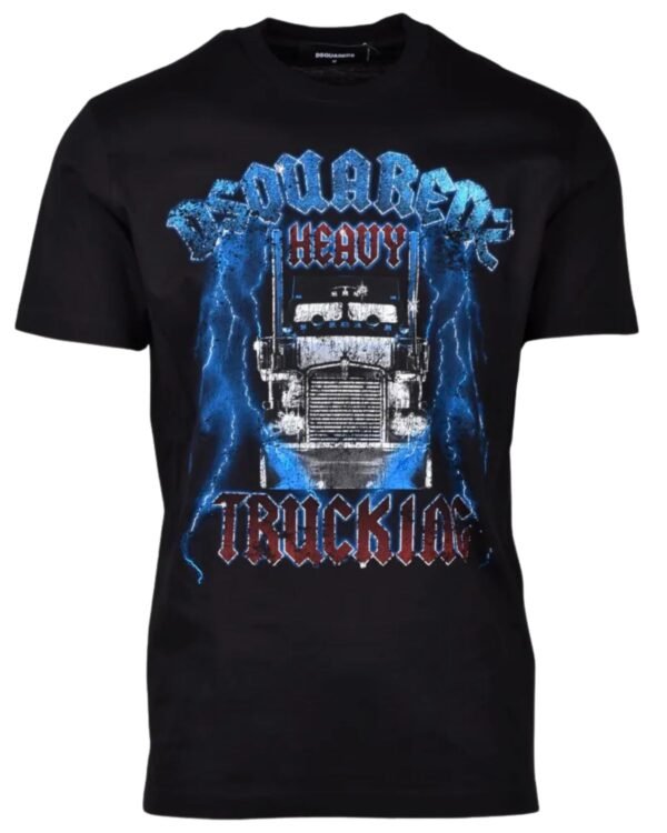 T-shirt Nera heavy trucking Dsquared2