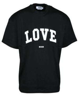 T-shirt MSGM Love Nera